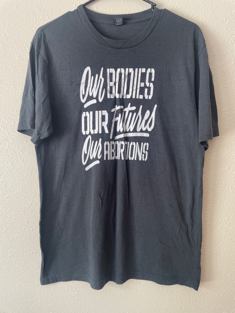District Charcoal Short-Sleeve Graphic Tee with White Text